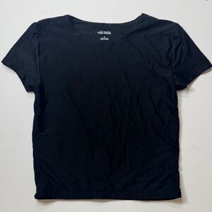 wild fable Black Short-Sleeve Scoop Neck Tee